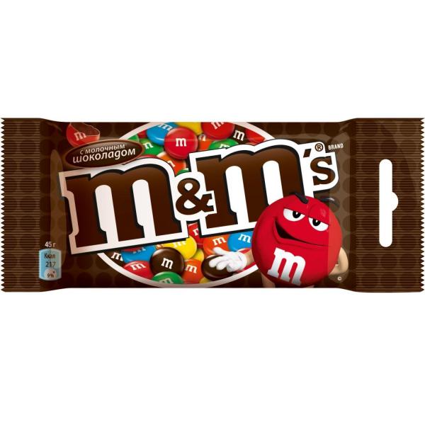 Драже M&M's С молочным шоколадом 45 г 
