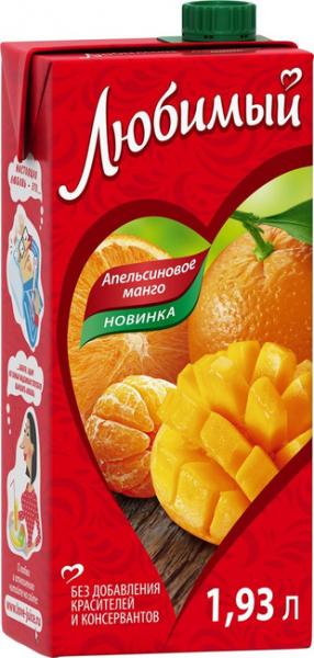 Сок Любимый сад Апельсиновое манго 1,93л 