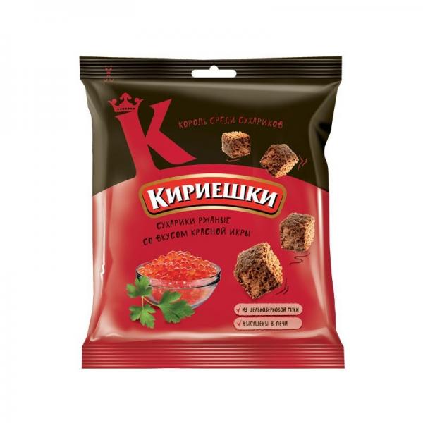 Сухарики Кириешки Ржаные со вкусом красной икры 40г 