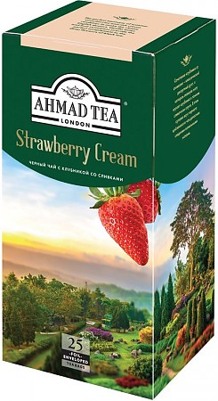 Чай Ahmad Tea 25*1,5г со вкусом и ароматом клубники со сливками