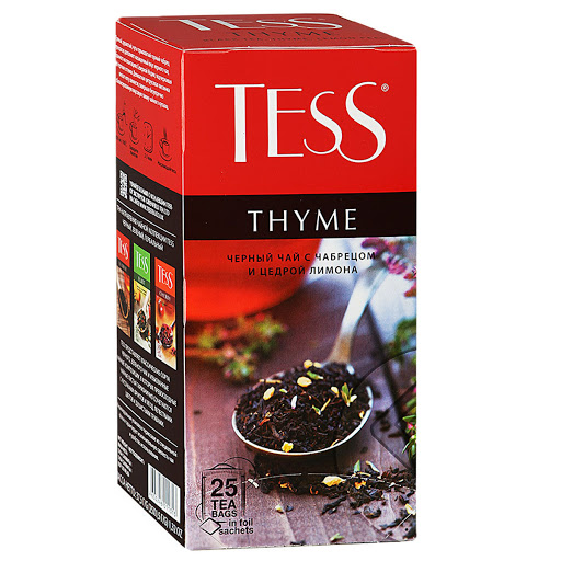 Чай TESS 25*1,5г Thyme черный с чабрецом и цедрой  лимона