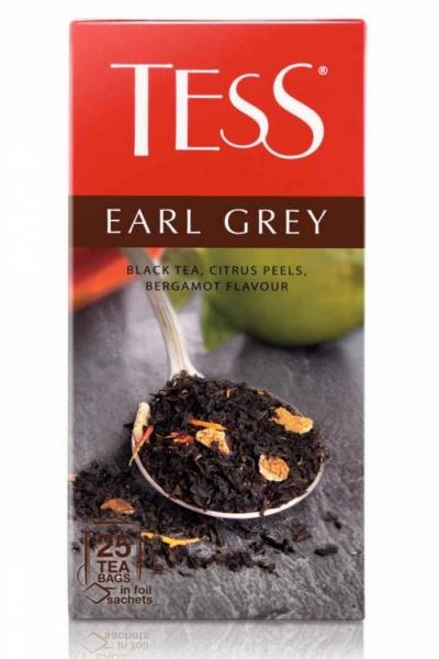 Чай TESS 25*1,6г Earl Grey черный чай, цедра цитрусовых, аромат бергамота
