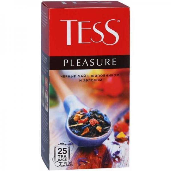 Чай TESS 25*1,8г Pleasure черный с шиповником и яблоком