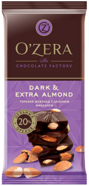 Шоколад O'Zera Dark&Extra Almond 90u